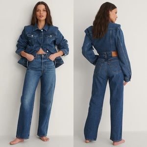 levi's premium ribcage straight ankle noe fog